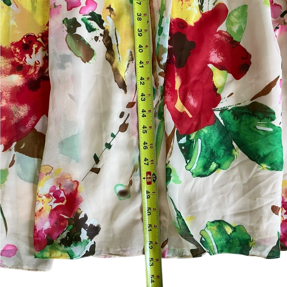 JS COLLECTION Blush Watercolor Floral Chiffon Sweetheart Formal Gown 12 MRSP$225 - Picture 10 of 11